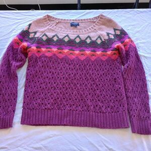 American Eagle Y2K LooseOpen Weave Sweater XL Wool Blend Nordic Faire Isle Look